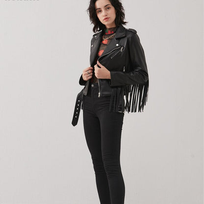 Chaqueta Gótica Fringe Ellen Leather