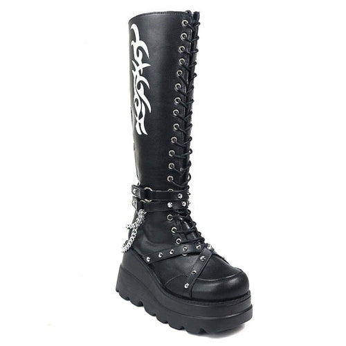Botas Góticas Flame Chain High