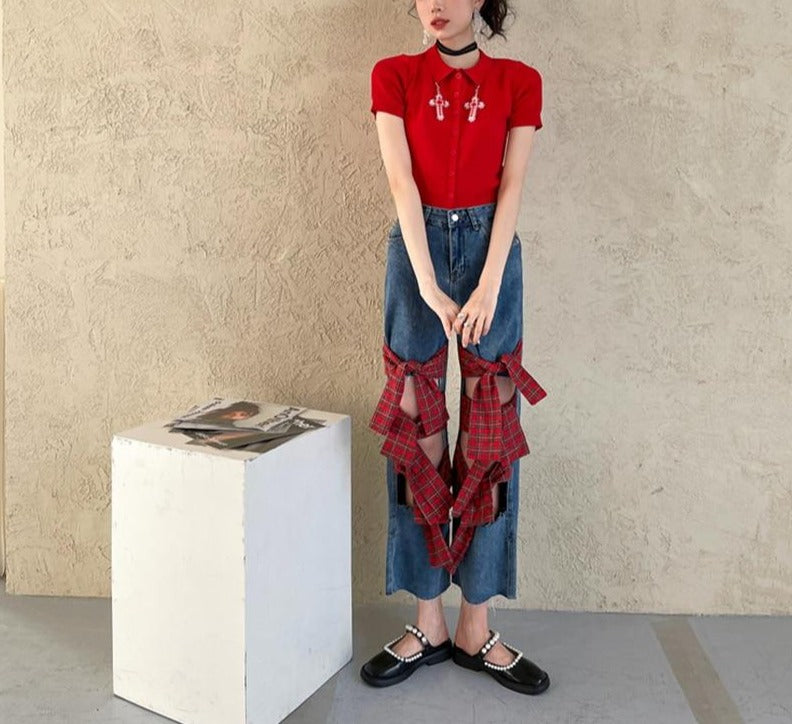 Vaqueros Góticos Rotos