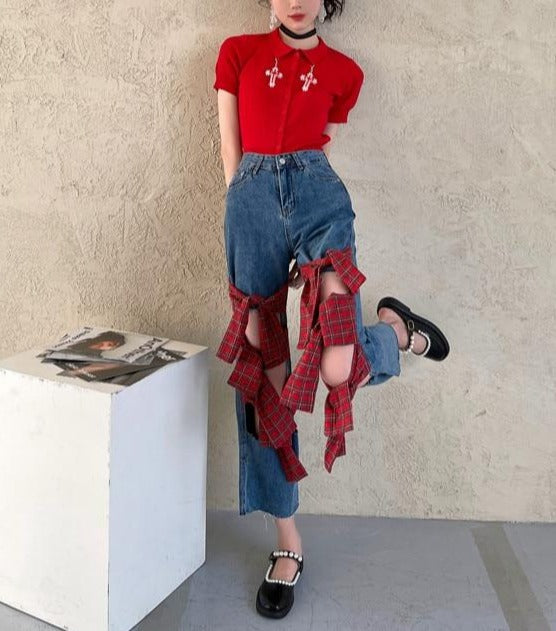 Vaqueros Góticos Rotos