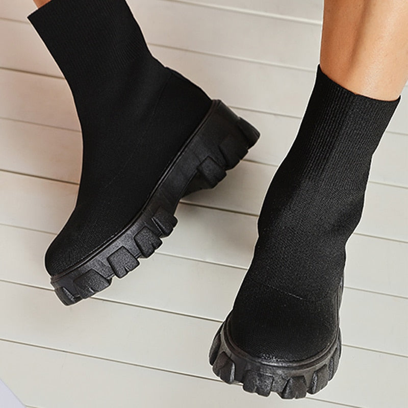 Botas Góticas Slip-On Paris