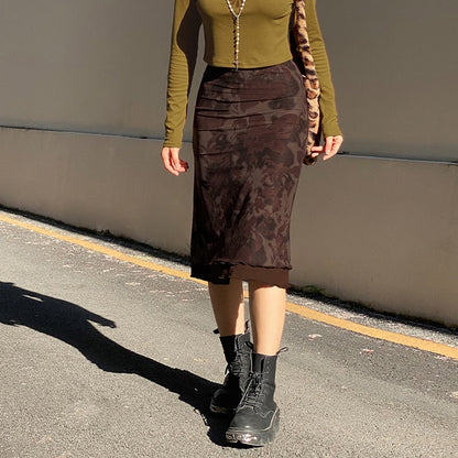 Falda Gótica Floral Print