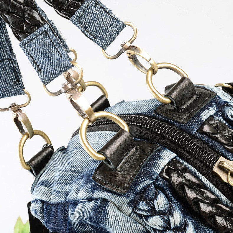 Smooth Denim Shoulder Bolso