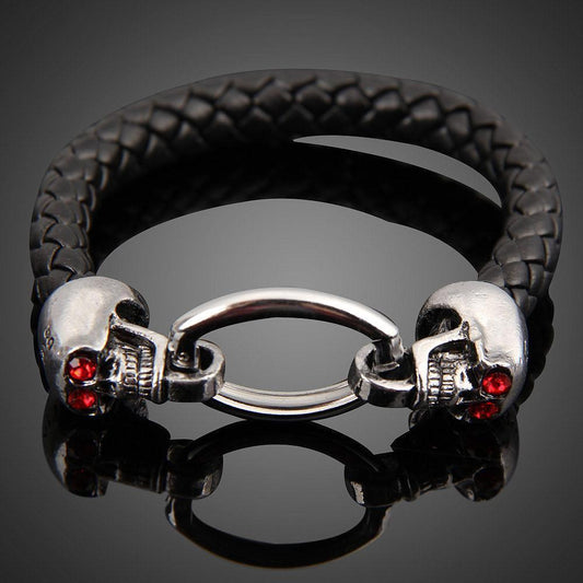 Pulsera Calavera de Cristal Oscuro