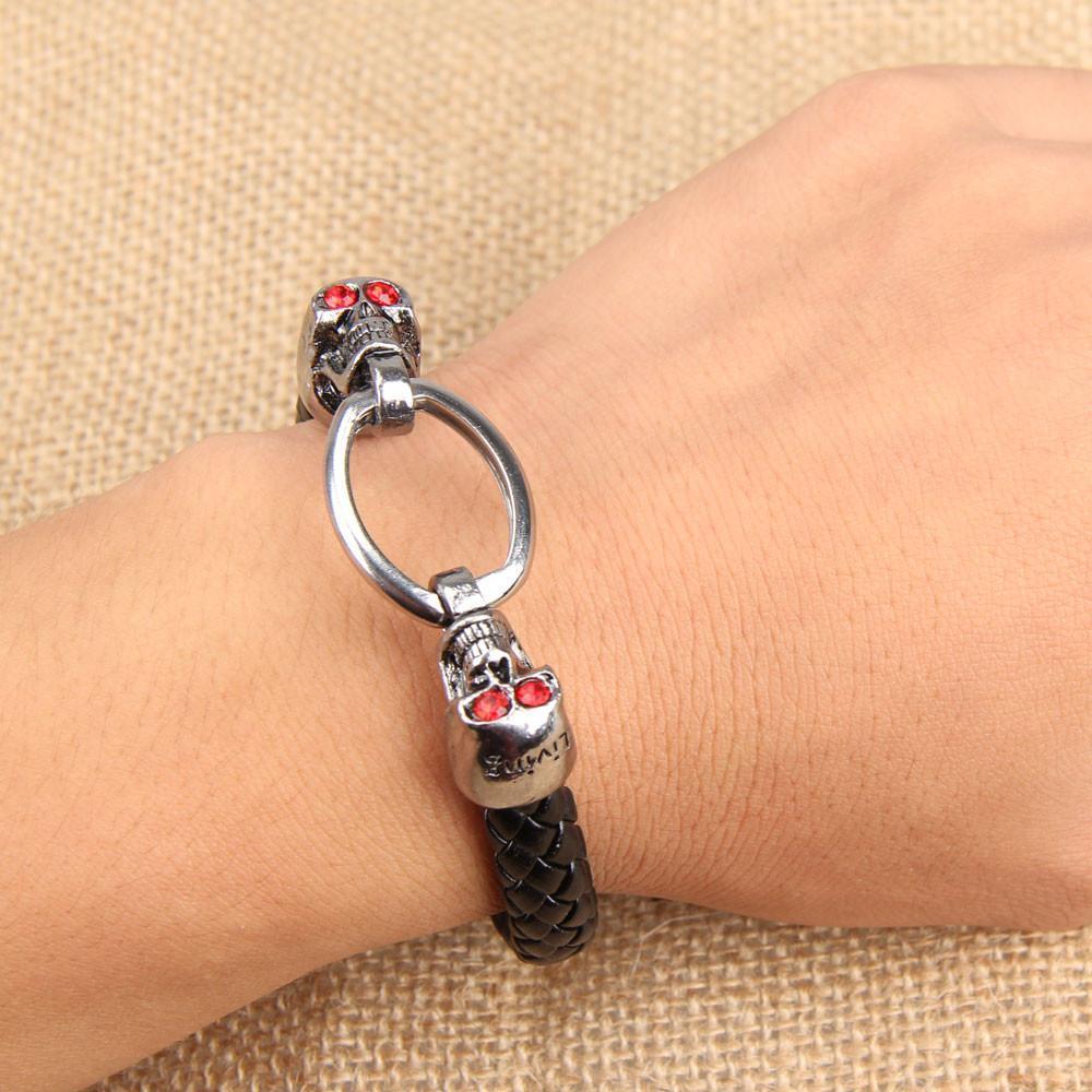 Pulsera Calavera de Cristal Oscuro