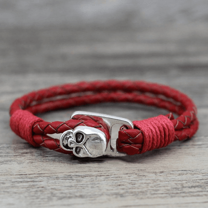 Pulsera de Cuero Calavera Infernal