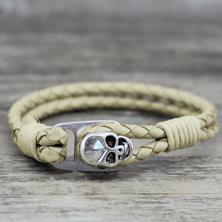 Pulsera de Cuero Calavera Infernal
