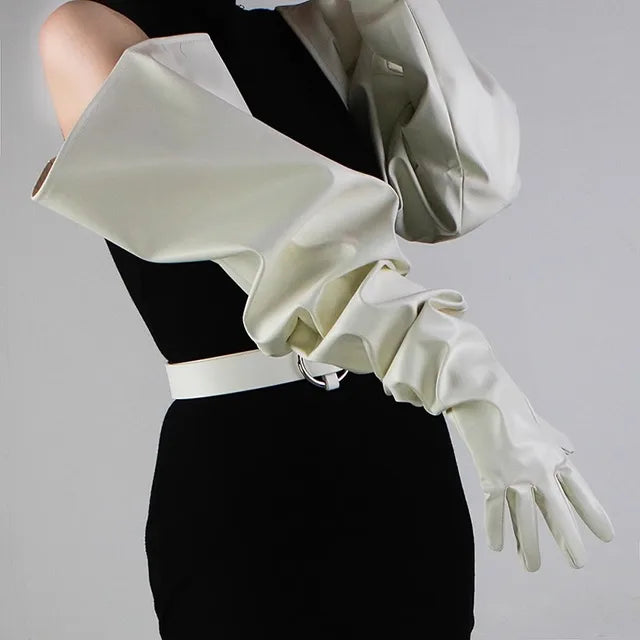 de Mujer Cuero Gloves Negro